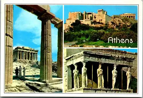 51247 - Griechenland - Athen , Athens , Acropolis , Partheon , Akropolis , Propylaea , Caryatides - gelaufen 1992