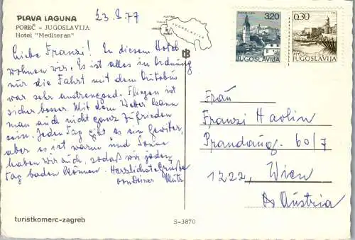 51286 - Kroatien - Porec , Plava Laguna , Hotel Mediteran - gelaufen 1977