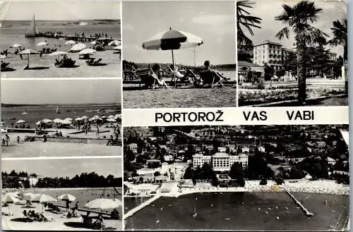 51290 - Slowenien - Portoroz , Vas Vabi , Mehrbildkarte - gelaufen 1967