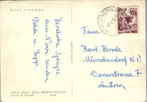 51320 - Kroatien - Novi Vinodolski , Novi Vinodol , View , Panorama - gelaufen 1958