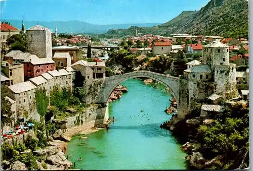 51321 - Bosnien Herzegovina - Mostar , The Old Bridge - gelaufen 1979