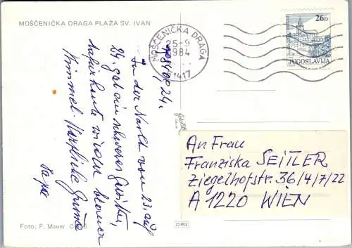 51327 - Kroatien - Moscenicka Draga , Plaza Sv. Ivan - gelaufen 1984