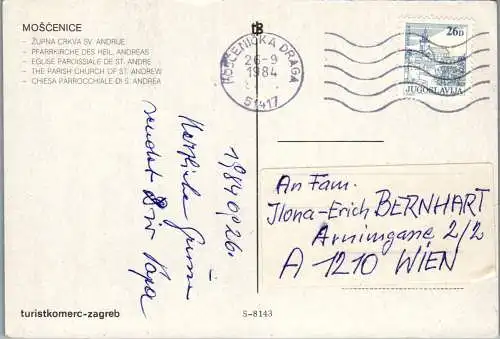 51330 - Kroatien - Moscenice , Sv. Sebastijan , Sv. Bartol , Bl. Dj. Marija Kraj - gelaufen 1984