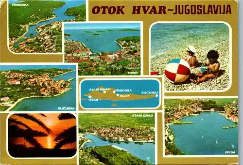 51335 - Kroatien - Otok Hvar , Vrboska , Sucuraj , Stari Grad , Jelsa , Mehrbildkarte - gelaufen