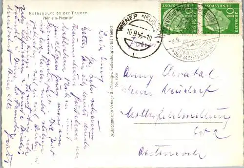 51436 - Deutschland - Rothenburg o. d. Tauber , Plönlein - gelaufen 1956