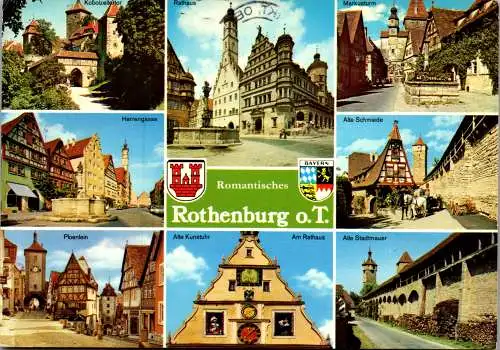 51439 - Deutschland - Rothenburg o. d. Tauber , Plönlein , Herrengasse , Kobolzellertor , Markusturm , Stadtmauer