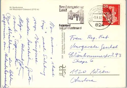 51444 - Deutschland - St. Bartholomä , mit Watzmann Ostwand - gelaufen 1982