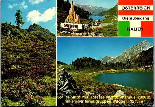 51453 - Tirol - Staller Sattel , Stallersattel mit Obersee und Schutzhaus , Riesenfernergruppe , Wildgall - gelaufen