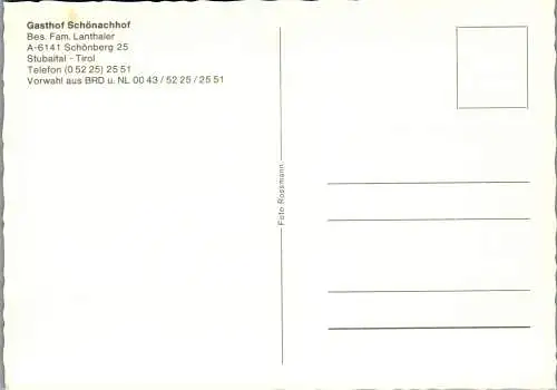 51459 - Tirol - Schönberg , Stubaital , Gasthof Schönachhof , Bes. Fam. Lanthaler - nicht gelaufen