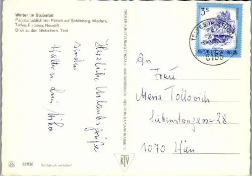 51471 - Tirol - Stubaital , Panorama vom Patsch auf Schönberg , Mieders , Telfes , Fulpmes , Neustift - gelaufen 1982