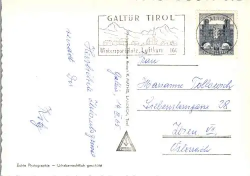 51506 - Vorarlberg - Vermunt , Vermuntgletscher mit Großem Buin , Silvretta - gelaufen 1965