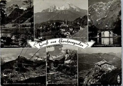 51527 - Deutschland - Berchtesgaden , Hintersee mit Reiteralpe , Kehlsteinhaus , Bergbahn zum Obersalzberg