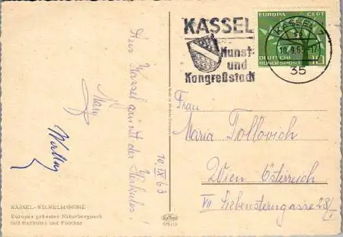 51535 - Deutschland - Kassel , Wilhelmshöhe , Herkules u. Fontäne - gelaufen 1963