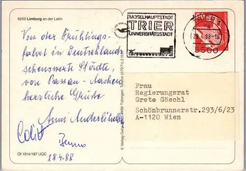 51542 - Deutschland - Limburg , an der Lahn , Mehrbildkarte - gelaufen 1988