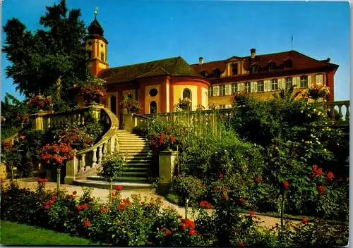 51556 - Deutschland - Insel Mainau , im Bodensee , Rosengarten mit Freitreppe zur Schloßterrasse - gelaufen 1981