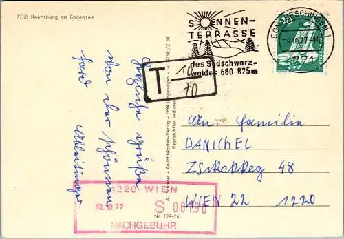 51571 - Deutschland - Meersburg , am Bodensee , Mehrbildkarte , Nachgebühr Stempel - gelaufen 1977