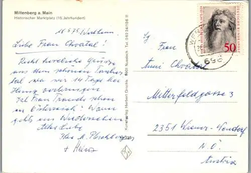 51579 - Deutschland - Miltenberg am Main , Historischer Markt , Schnatterloch , VW Käfer Cabrio - gelaufen 1975