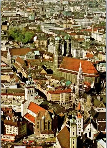 51591 - Deutschland - München , Peterskirche , Frauenkirche , Rathaus , Panorama - gelaufen 1985