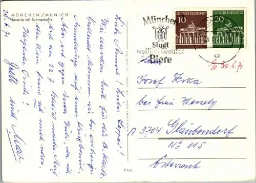 51595 - Deutschland - München , Bavaria mit Ruhmeshalle - gelaufen 1971