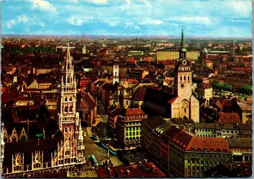 51599 - Deutschland - München , Blick von der Frauenkirche auf St. Peter u. Rathaus - nicht gelaufen