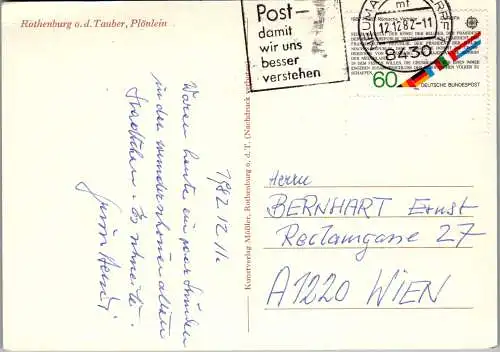 51624 - Deutschland - Rothenburg o. d. Tauber , L. Mößler , Plönlein - gelaufen 1982