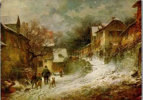 51633 - Deutschland - Taunus , Anton Burger , Winterliche Dorfstraße im Taunus - gelaufen