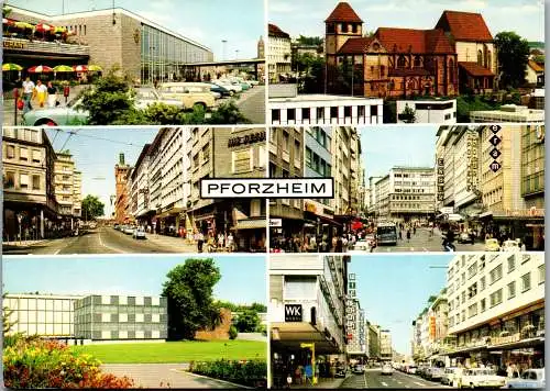 51700 - Deutschland - Pforzheim , Hauptbahnhof , Reuchlinhaus , Leopoldstraße - gelaufen