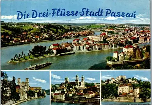 51707 - Deutschland - Passau , Dreiflüssestadt , Panorama - gelaufen