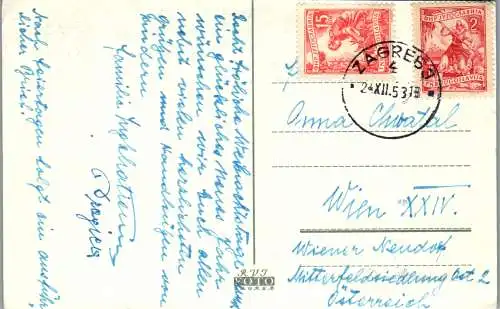 51711 - Kroatien - Zagreb , Sretna Nova Godina - gelaufen 1953