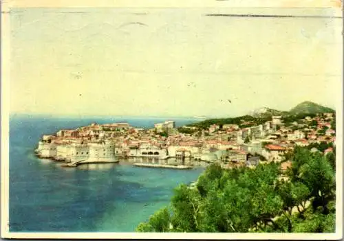 51715 - Kroatien - Dubrovnik , Panorama - gelaufen 1957