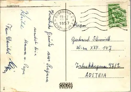 51715 - Kroatien - Dubrovnik , Panorama - gelaufen 1957