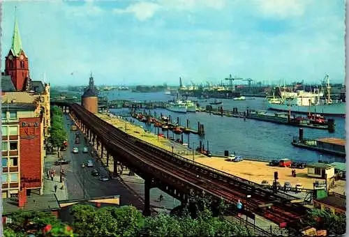 51757 - Deutschland - Hamburg , Hafen mit Überseebrücke - gelaufen 1965