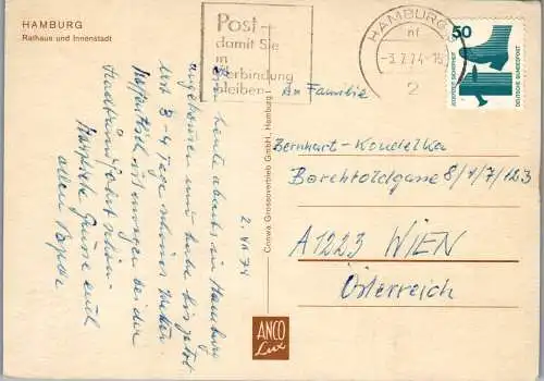 51762 - Deutschland - Hamburg , Rathaus und Innenstadt - gelaufen 1974