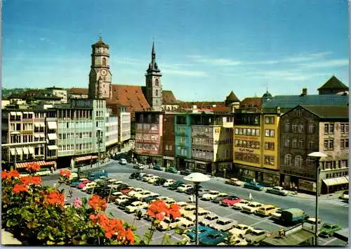 51796 - Deutschland - Stuttgart , Marktplatz und Stiftskirche - gelaufen 1970