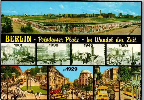 51811 - Deutschland - Berlin , Potsdamer Platz 1901 - 1953 , Berliner Mauer - gelaufen 1987