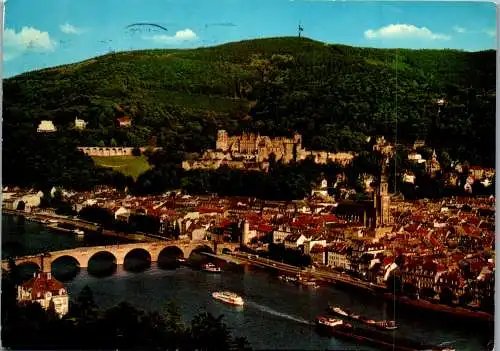 51824 - Deutschland - Heidelberg , Blick vom Philosophenweg - gelaufen 1977