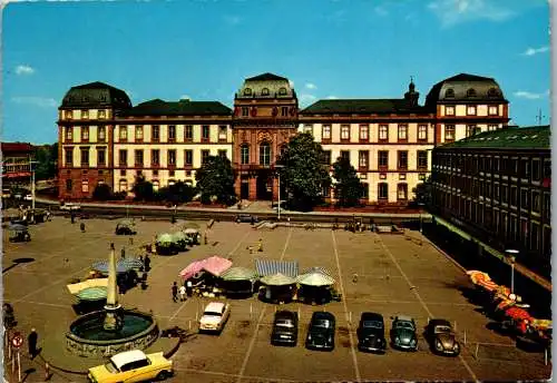 51830 - Deutschland - Darmstadt , Schloß und Marktplatz - gelaufen 1963