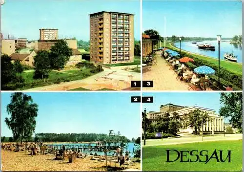 51832 - Deutschland - Dessau , Stadtbad Adria , Kornhaus , Mehrbildkarte - gelaufen 1971