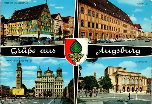 51845 - Deutschland - Augsburg , Mehrbildkarte - nicht gelaufen