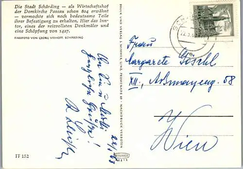 51856 - Oberösterreich - Schärding , Ansicht aus der Stadt - gelaufen 1963