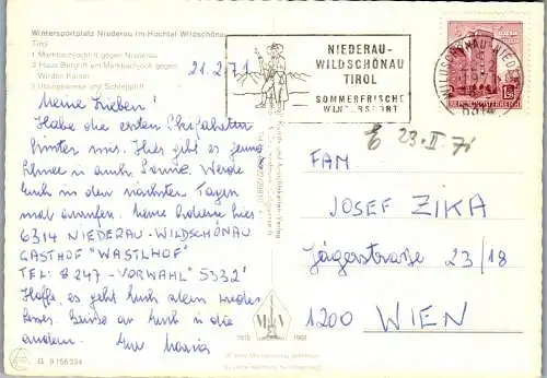 51880 - Tirol - Niederau , Hochtal Wildschönau , Mehrbildkarte - gelaufen 1971