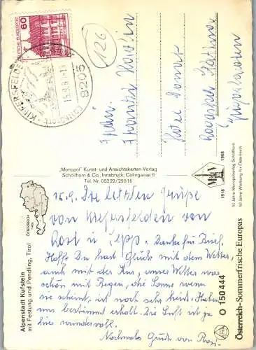 51892 - Tirol - Kufstein , mit Festung und Pendling - gelaufen 1980