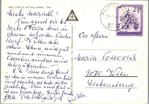 51893 - Tirol - Ladis , mit Burg Laudeck - gelaufen 1979