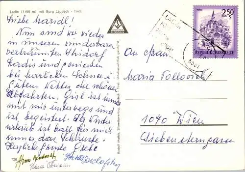 51894 - Tirol - Ladis , mit Burg Laudeck - gelaufen