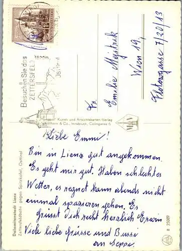51901 - Tirol - Lienz , Zettersfeldbahn gegen Spitzkofel - gelaufen