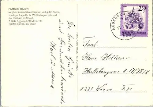 51907 - Niederösterreich - Aggsbach , Melk i. d. Wachau , Gasthof Pesnion Haidn - gelaufen 1983