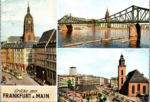 51908 - Deutschland - Frankfurt am Main , Dom , Eiserner Steg , Hauptwache - gelaufen 1960