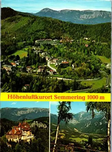 51919 - Niederösterreich - Semmering , Blick gegen Raxalpe , Südbahnhotel , Schneeberg - gelaufen 1981