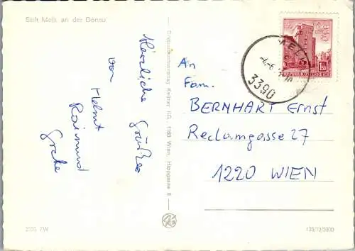 51934 - Niederösterreich - Melk , Stift Melk an der Donau - gelaufen 1973