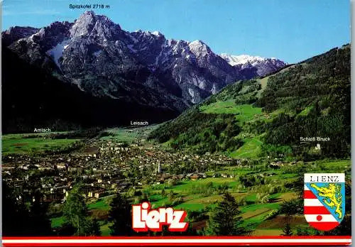 51938 - Tirol - Lienz , Amlach , Leisach , Schloß Bruck , Spitzkofel , Pustertal , Panorama - gelaufen 1991